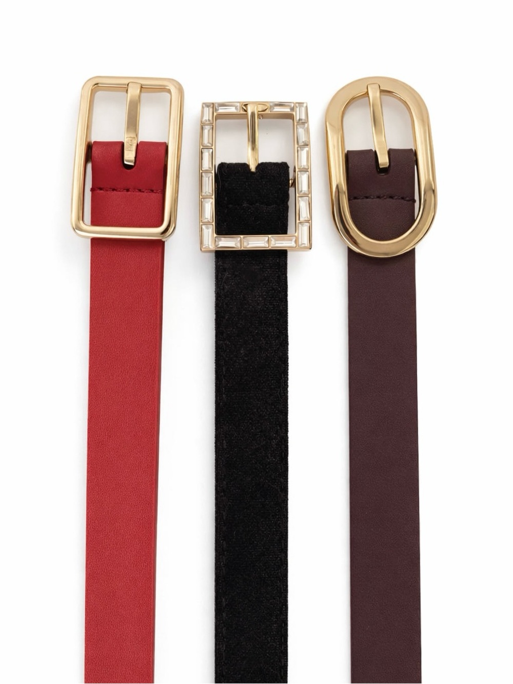 NWT Time and Tru Black Velvet Brown Genuine Leather Red Belts Bundle Size XL
